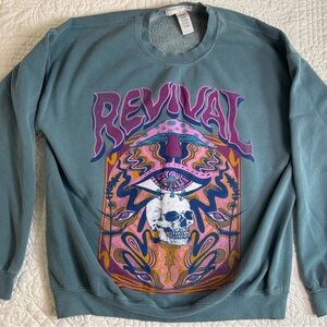 Project Social T x Urban Outfitters Sweatshirt Small/Med Teal Revival Crewneck